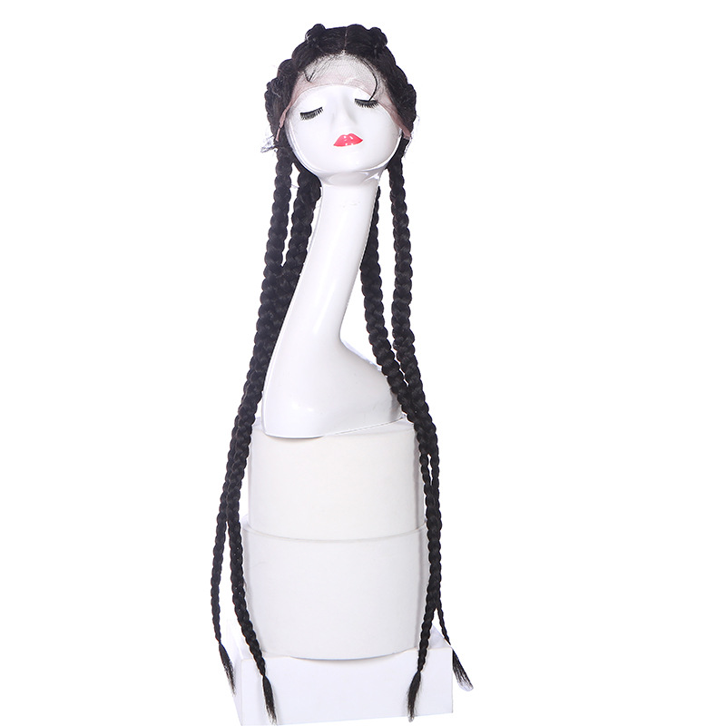 El comercio exterior frente a la pelucca de encaje cuatro trenzas de hueso de pescado trenzas de seda japonesa trenzada pelucca de encaje4 LW0237