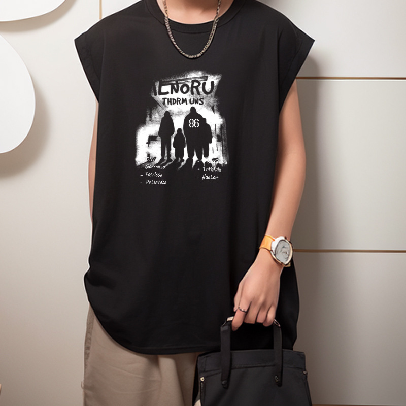 Korean Style Sleeveless Vest Men's Summer Fashionable Basketball Outer Wearing Waistcoat Loose Fitness Sports Pure Cotton ins Base T-shirt