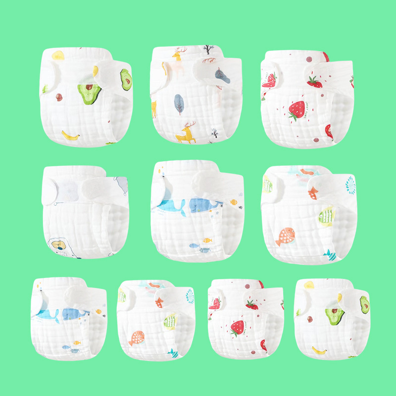 Pañales de gasa, pañales integrados, pañales lavables, respirables, pañales de cuatro estaciones para bebés y bebés