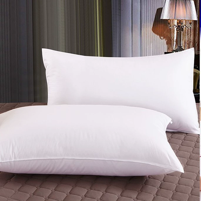 Подушка для гостиничного номера с наполнителем из искусственного шелка, имитация пуха, авиационная подушка, белая, высокоэластичная.