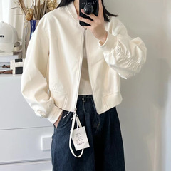 2025秋季新款韩版时尚圆领棒球服短外套女装宽松休闲百搭夹克上衣