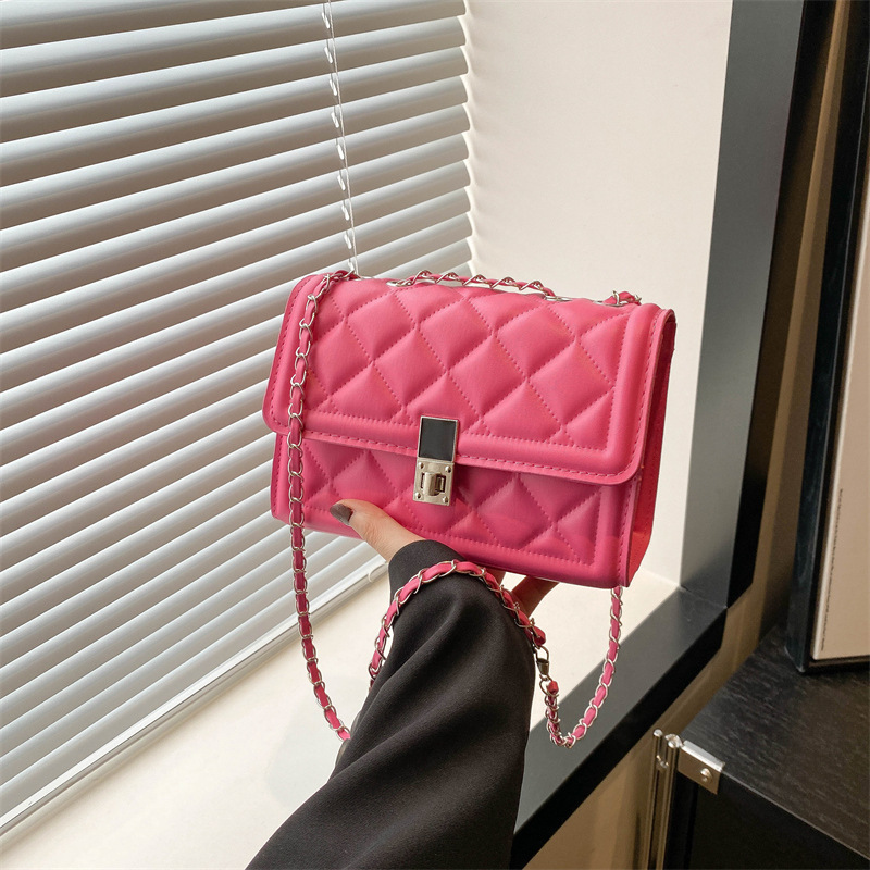 Bolsa de alta textura de diamante para mujeres 2024 verano nueva moda de moda cadena versátil bolso de hombro