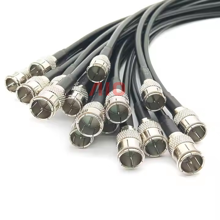 75 ohm direct push type F type quick male plug RF RF RF coaxial connector for wireless communication LAN