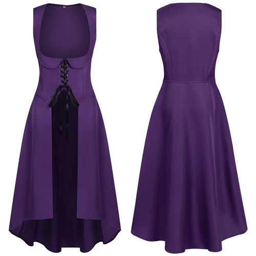 Spring and Autumn New Women's Medieval Retro Long Dress Costume Performance Costume