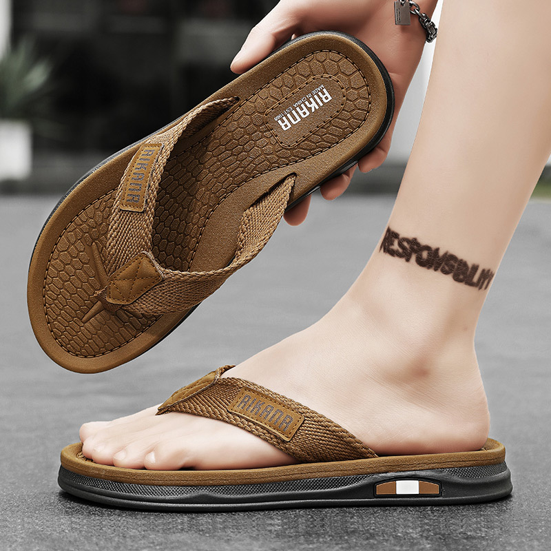 Chuang Long AIZOMR Sandal Kaki Tidak Bau Pria Model Baru Musim Semi dan Musim Panas Sandal Jepit Kelas Tinggi EVA Elit Tinggi Super Lembut Menginjak Kotoran