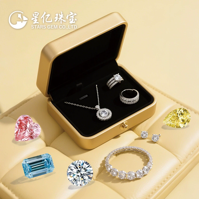 培育钻石饰品HPHT/CVD人工合成裸钻饰品项链定制女戒指定制18K金