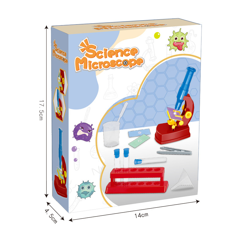 Nuevos niños Qizhi STEM ciencia y educación juguetes DIY auto-instalado mini Microscopio de luz experimento científico traje