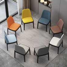 北欧实木餐椅靠背椅皮革轻奢休闲简约设计咖啡厅酒店家用成人椅