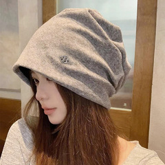 日本式の小さい標準の大きい頭の帽子の子供のメリヤスの山の帽子の怠惰な風の秋冬の冷たい帽子の韓国版の保温の包頭の帽子の男