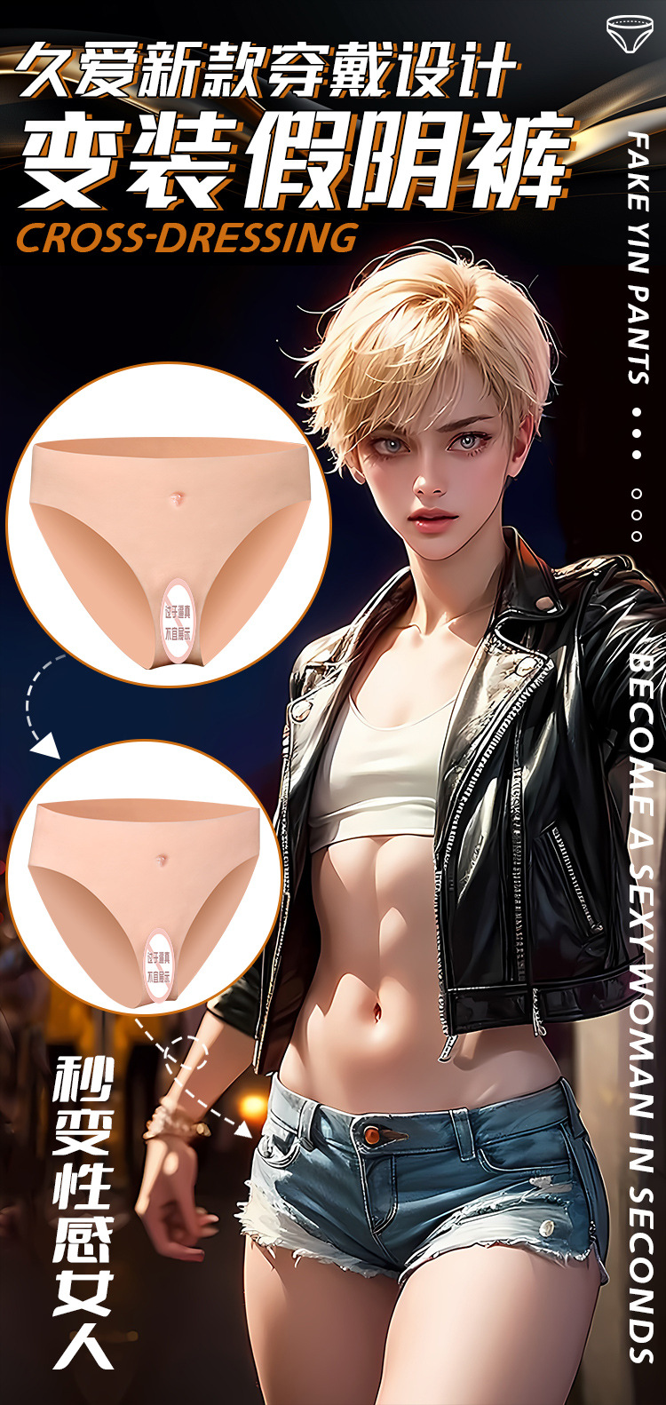 Jiuai Silicone Wearable Pants with Upgraded Channel for Couples — detail image 1