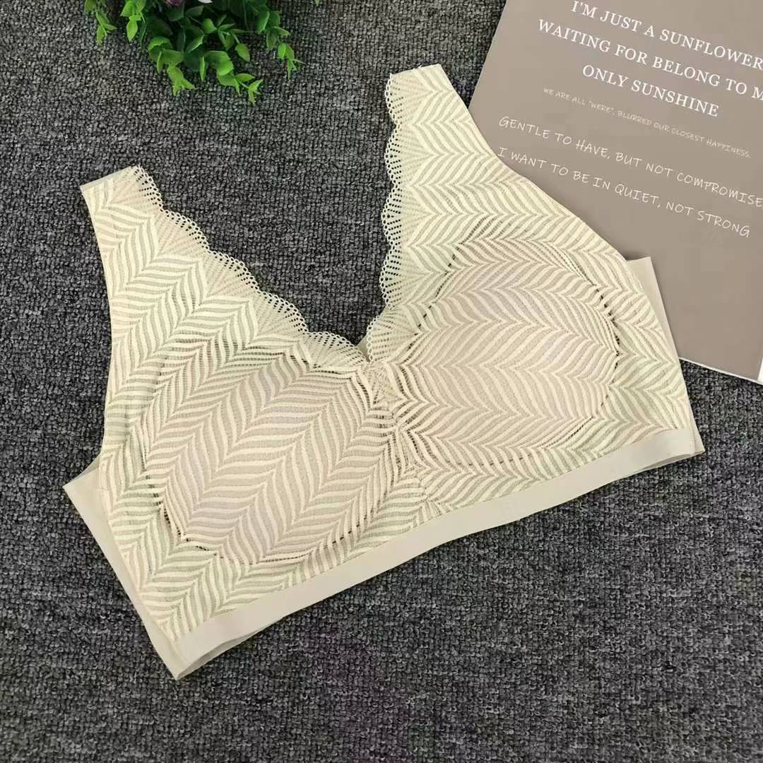 Nueva taza de látex de encaje de alta calidad, chaleco de dama sin anillo de acero, bra de yoga, ropa interior deportiva, mujer al por mayor