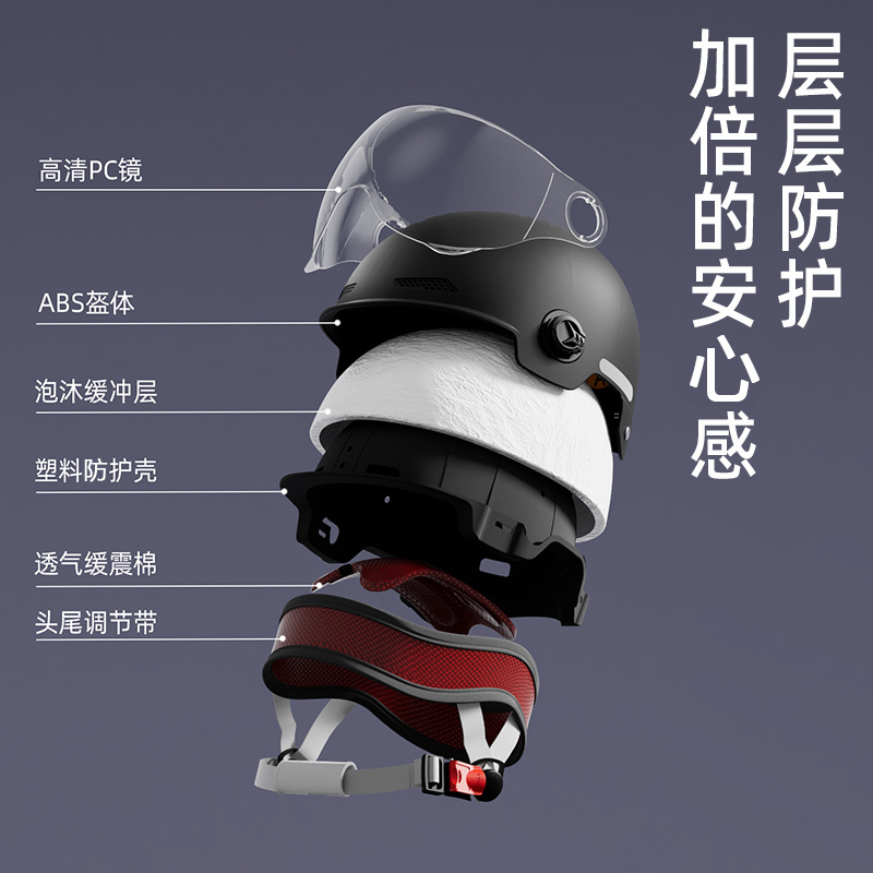 Cascos de automóviles eléctricos certificados profesionales para mujeres de verano con batería de protección solar para hombres de motocicleta casco de seguridad