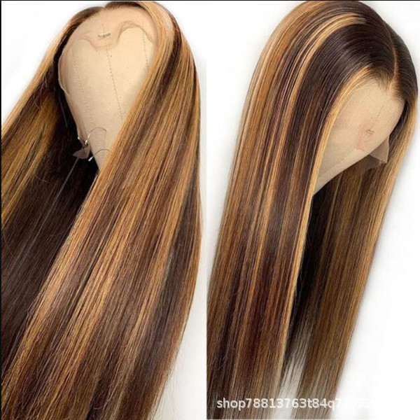 P4/27 piano color recta resalte peluca delantera de encaje peluca