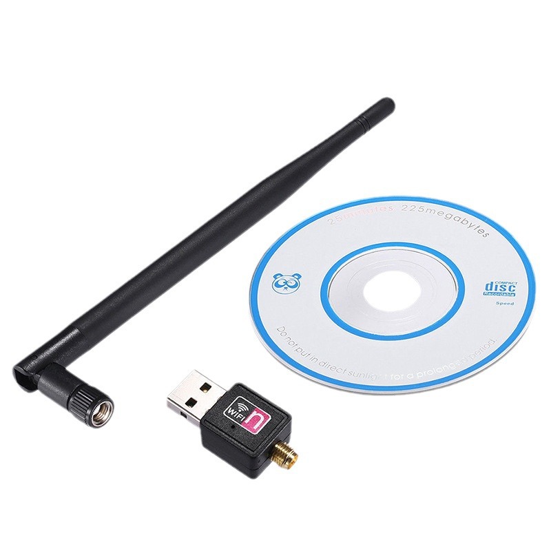 Adaptador USB WiFi inalámbrico 150M, receptor y transmisor con antena 2dB para PC