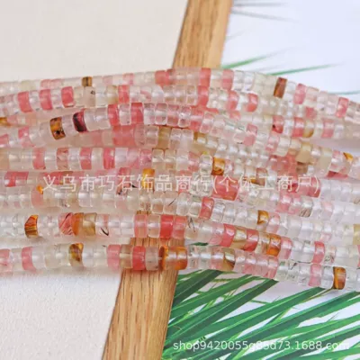 Zərgərlik ara hissələri — Pattern Turquoise Right Angle Spacer - synthetic-watermelon-rind-36mm