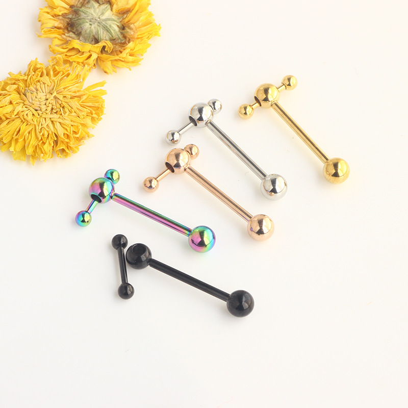 16G labret stud size and finish detail