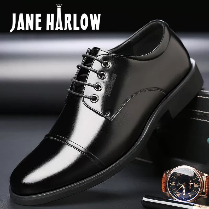 Обувь из воловьей кожи, мужская деловая модельная кожаная обувь, Мужская Натуральная Воловья кожа с тремя шарнирами, увеличивающие внутреннюю высоту