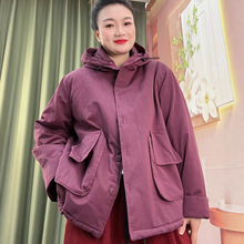 连帽棉衣 2025冬季新款 气质大口袋棉袄外套女宽松保暖棉服潮8062