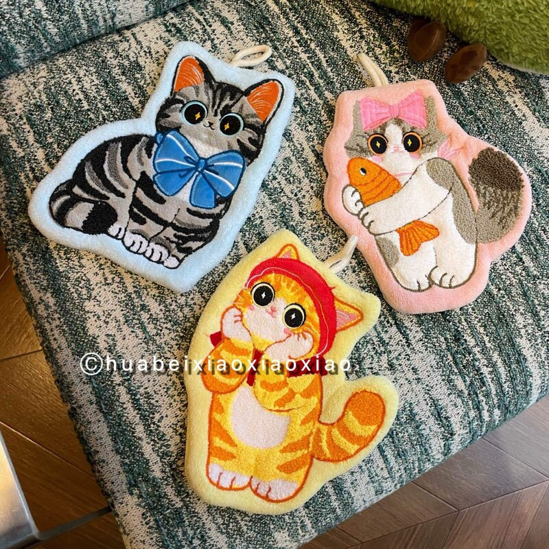 26 New Styles of Hand Towels, Creative and Personalized, Thick and Absorbent, Cute Cat and Doll Designs, Children's Gift Hand Towels