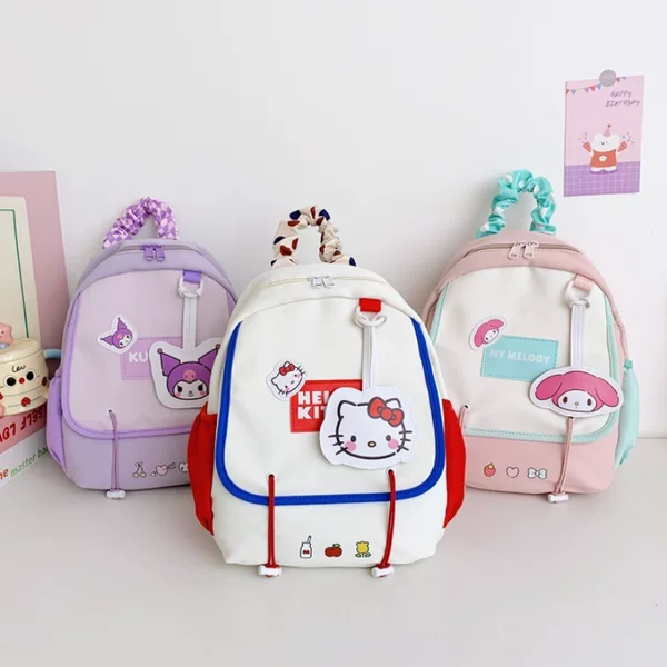 Cute Cartoon Children's Backpack with Large Capacity, Fresh Style, New Japanese-Style Kitty Cat School and Travel Backpack