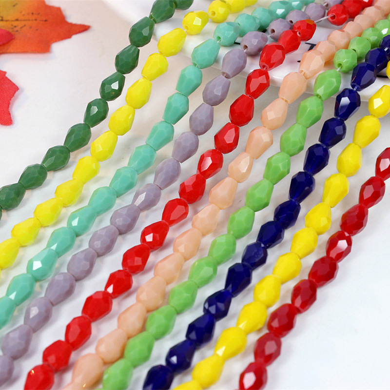 Direct Hole Water Drop Beads DIY Accessory Bead Pendant Artificial Crystal Glass Scatter Beads Wholesale Earrings Accessory Materials