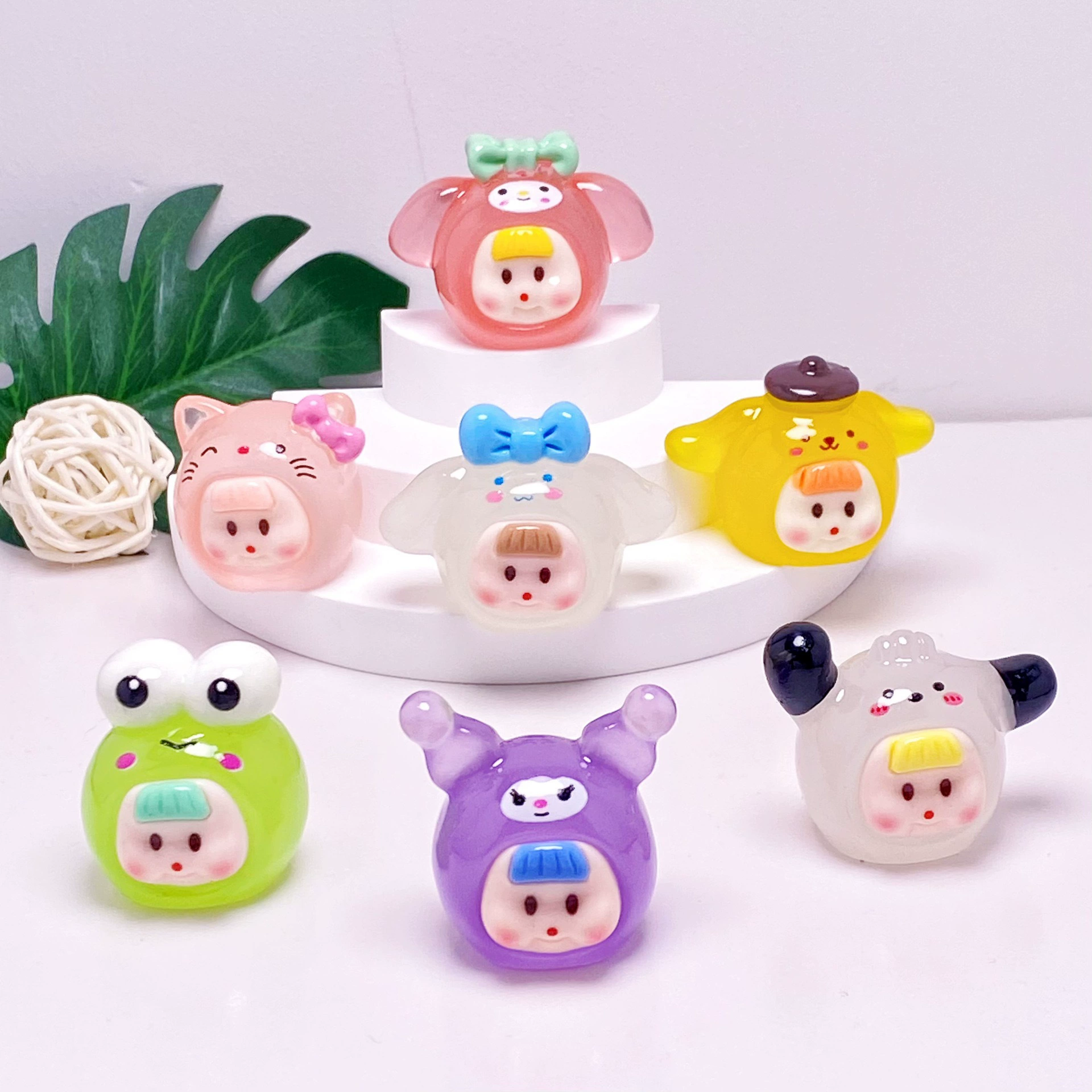 Sanrio, объёмный кремовый брелок, детская резинка для волос с аксессуарами, ручная работа