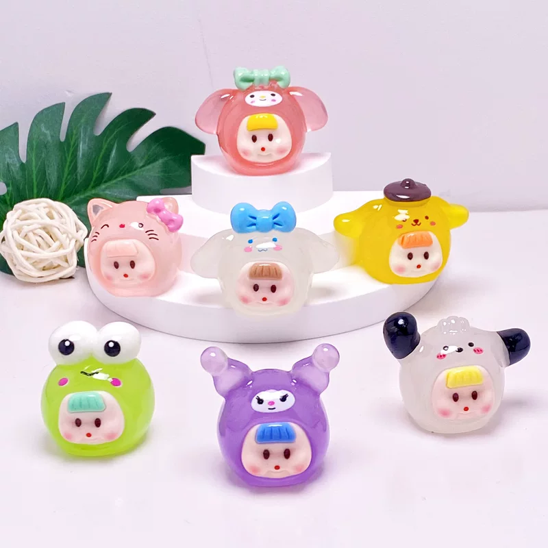 Sanrio, объёмный кремовый брелок, детская резинка для волос с аксессуарами, ручная работа