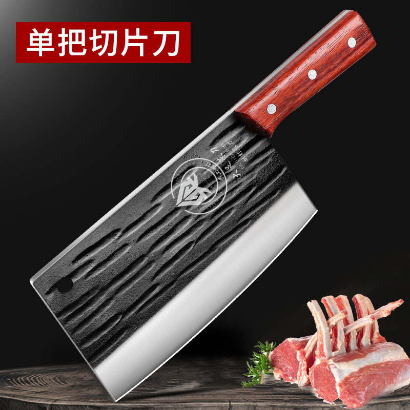 Cuchillo de corte de hueso forjado engrosado para la fábrica de carniceros cuchillo de cocina profesional de carniceros domésticos cuchillo de cocina de tiburón negro forjado