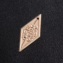 DIY饰品配件 保色铜挂件 禁步璎珞菱形挂坠 发簪流苏铜片11*22mm