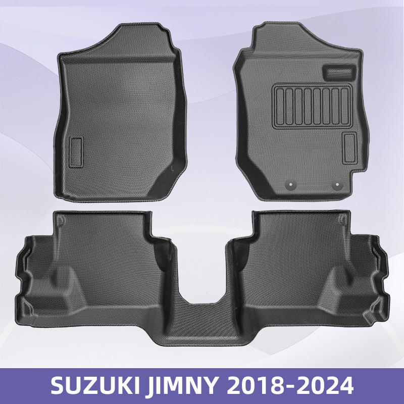 Aplicable a SUZUKI JIMNY 2018 - 2024 timón derecho 3D todo el tiempo material TPE almohadilla de pie almohadilla del maletero