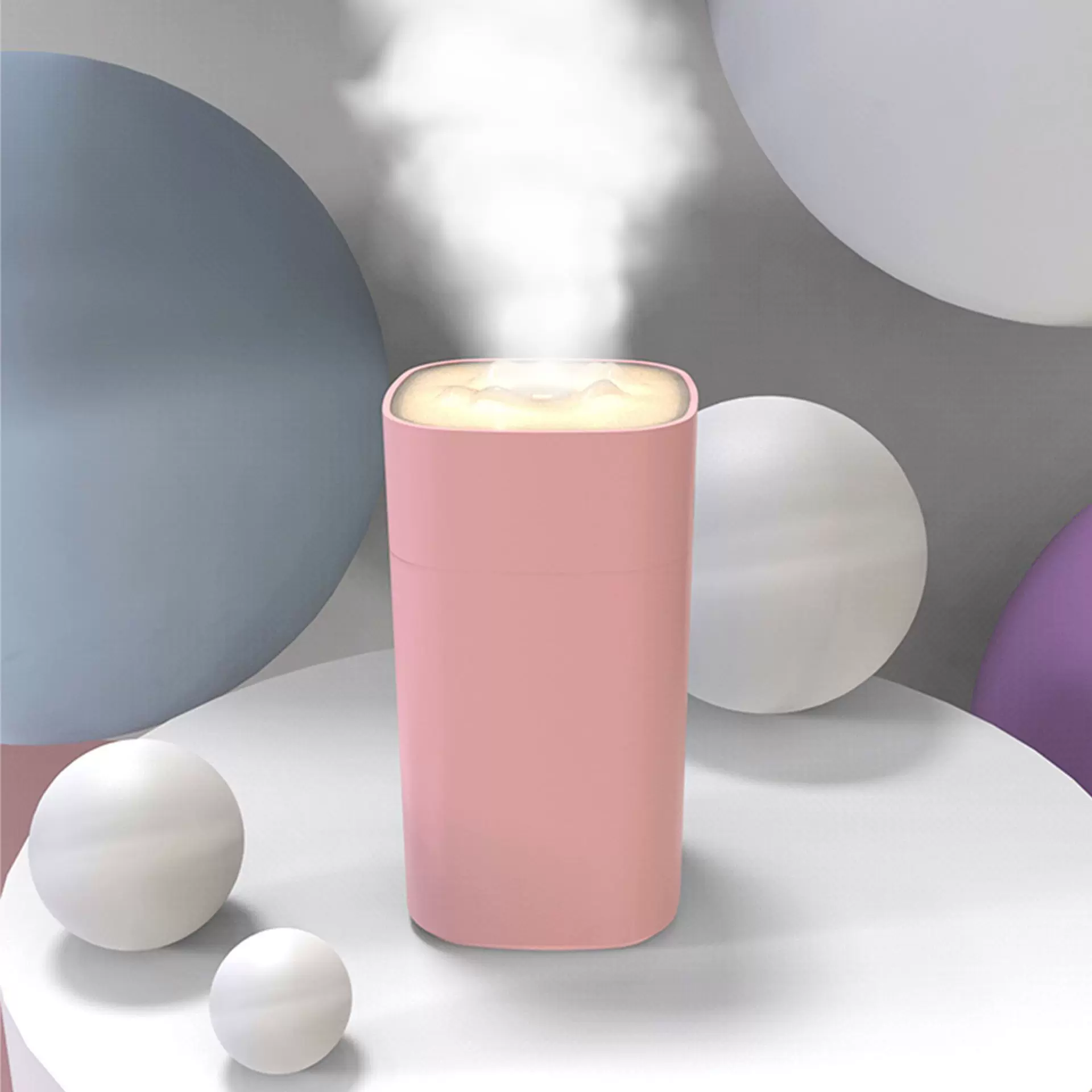 雪山夜灯迷你小型空气加湿器usb迷你家用办公桌面企业logo礼品