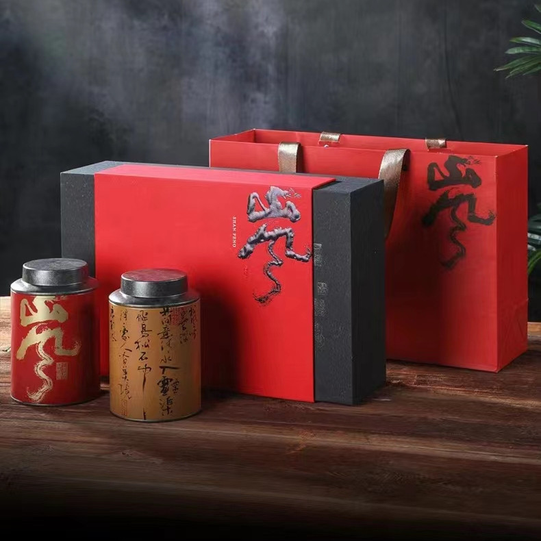复古风茶叶礼盒红茶普洱茶英红九号福鼎白茶大红袍凤凰单丛