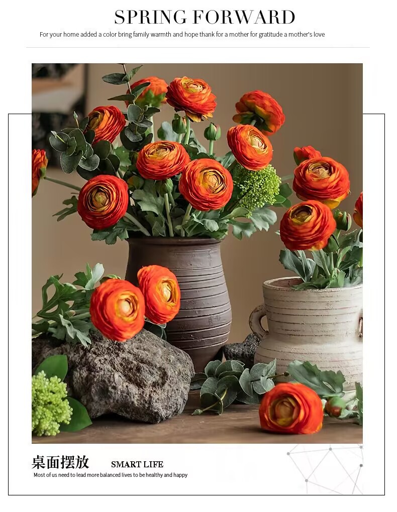 仿真露莲仿真花植绒绢花婚庆家居装饰摄影道具人造花仿真牡丹批发假花详情3