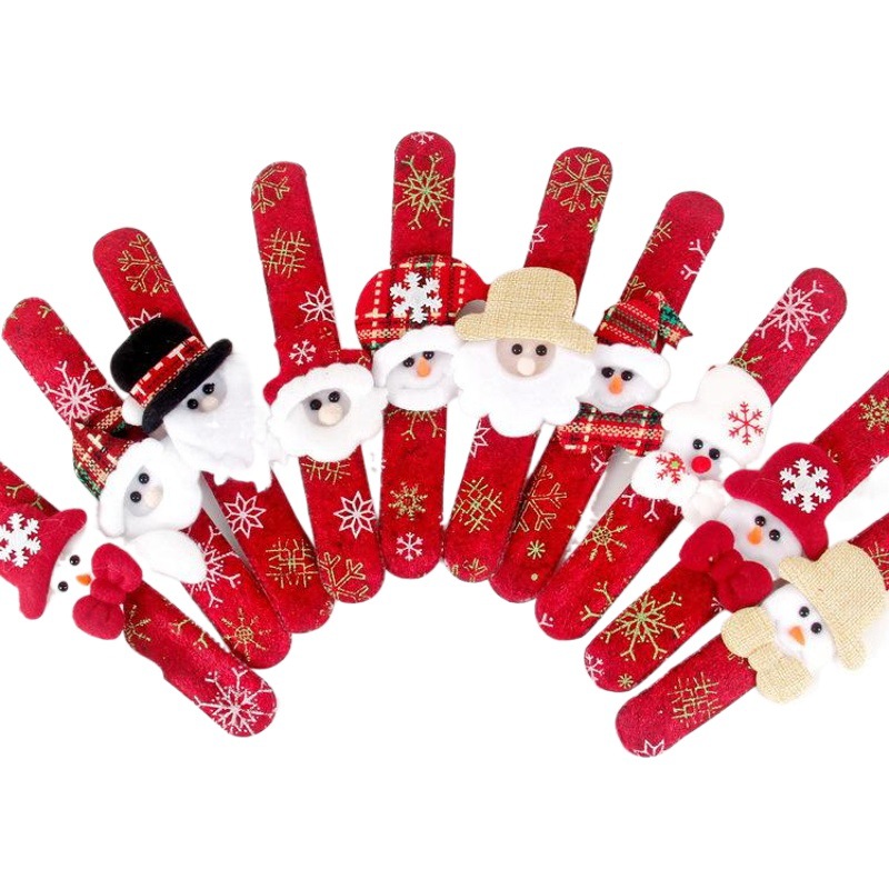 Decoraciones navideñas para niños, anillo a presión para árbol de Navidad, pulsera de juguete para fiesta infantil, nuevo estilo