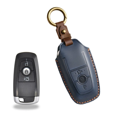 Retro Key Cover Suitable for Car key bag - 3-key-blue
