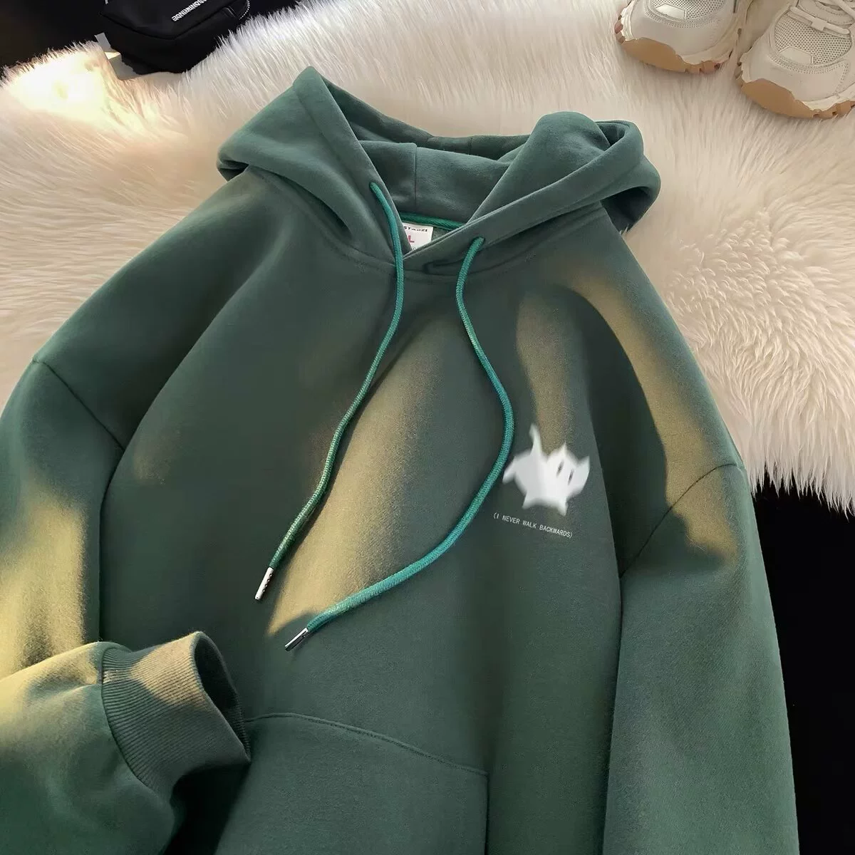 Худи мужское oversize, с котёнком‑принтом, капюшон, повседневный пуловер