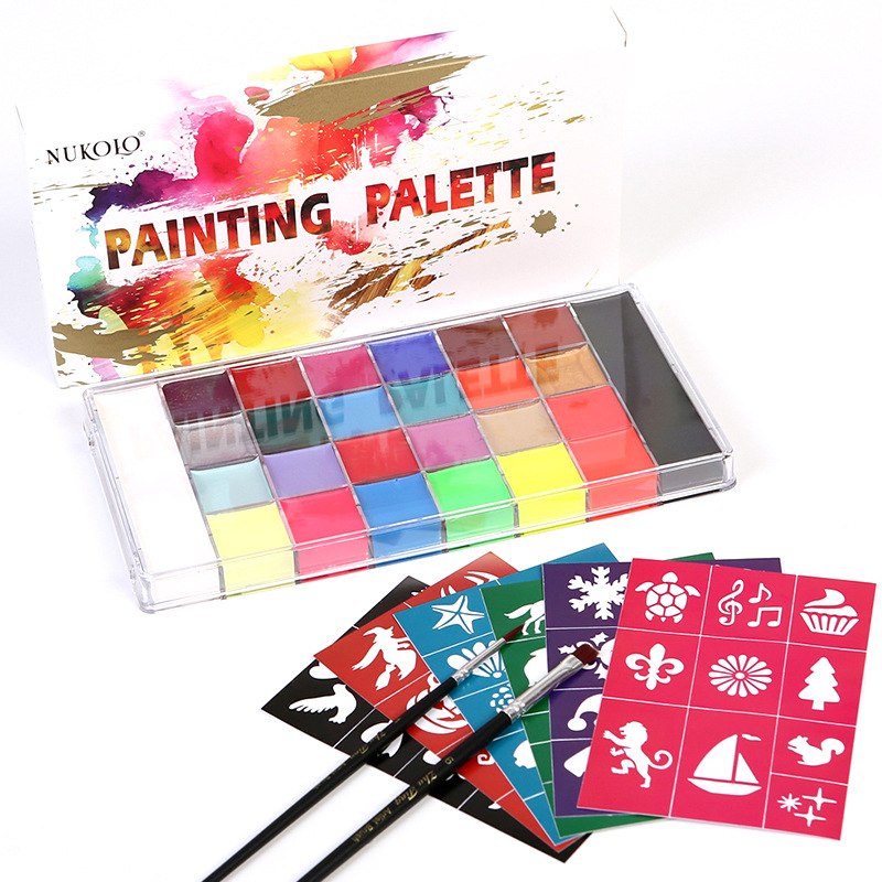 Transfronterizos 26 color cuerpo humano pintado pigmento de pintura facial payaso ópera al óleo Halloween niños pintado pigmento facial