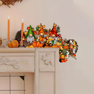 1 Piece of Vintage Pumpkin Elf Funny Front Door Corner Sign Door Top Decoration, Cartoon Pumpkin Elf