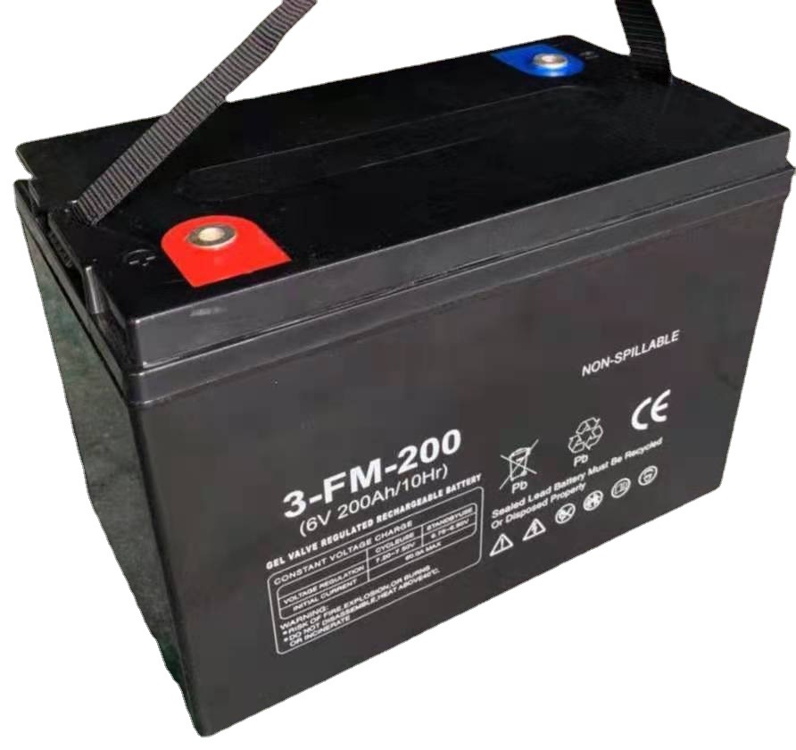 厂家直销6V200铅酸胶体太阳能系统蓄电池 监控房车储能免维护电瓶
