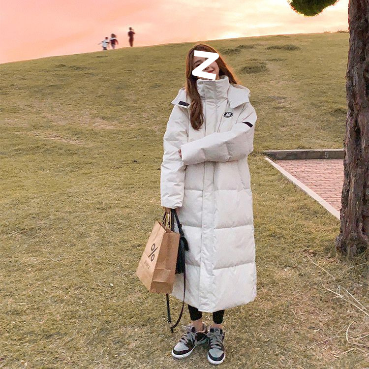 加厚白鸭绒羽绒服女长款过膝冬季2025冬季新款韩版学生轻女外套潮