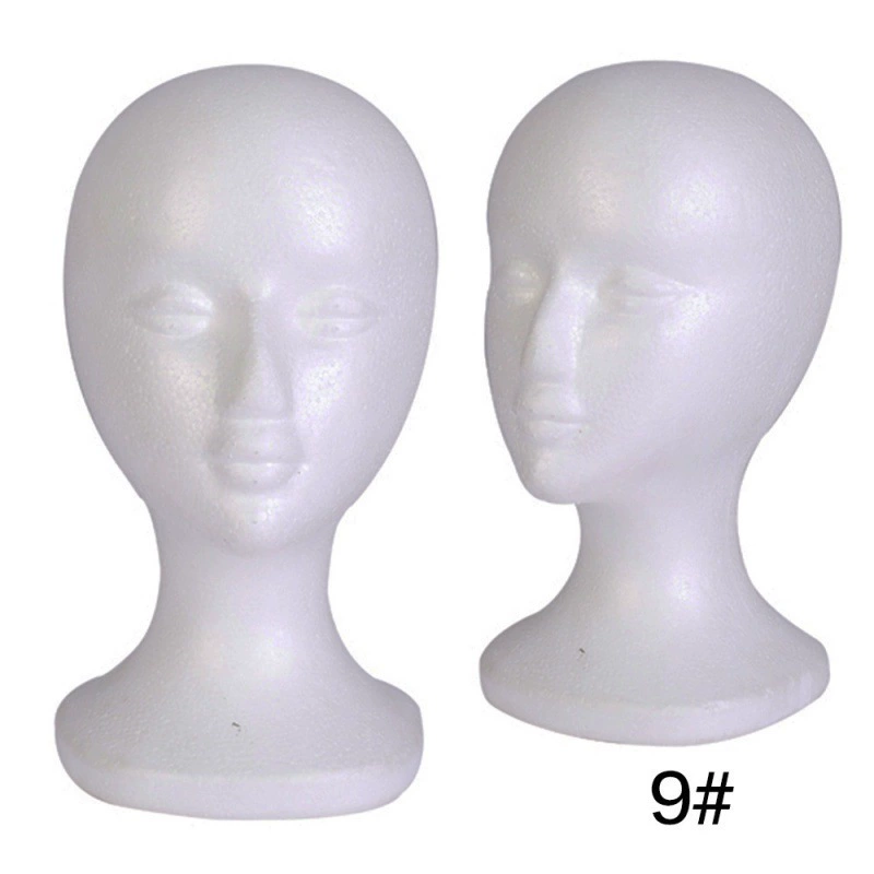 Mannequin head for men and women from foam, human head, wig, stand