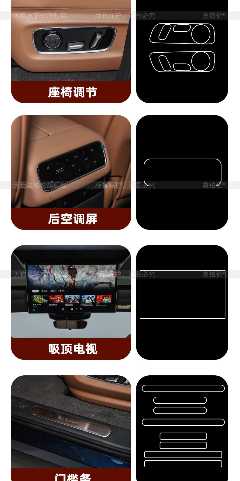 Suitable for 26 Models of Wuling Baojun Huajing S Door Sill Stickers, Welcome Pedal Interior Stickers, Center Console Tempered Film, S Accessories
