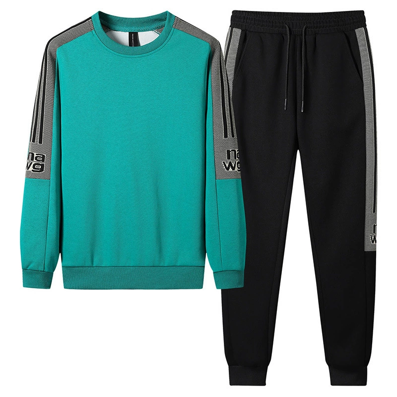 Весной и осенью новый мужской спортивный повседневный костюм, пуловер с круглым вырезом, свитер, подходящий ко всему мужской свитер больших размеров, костюм мужской