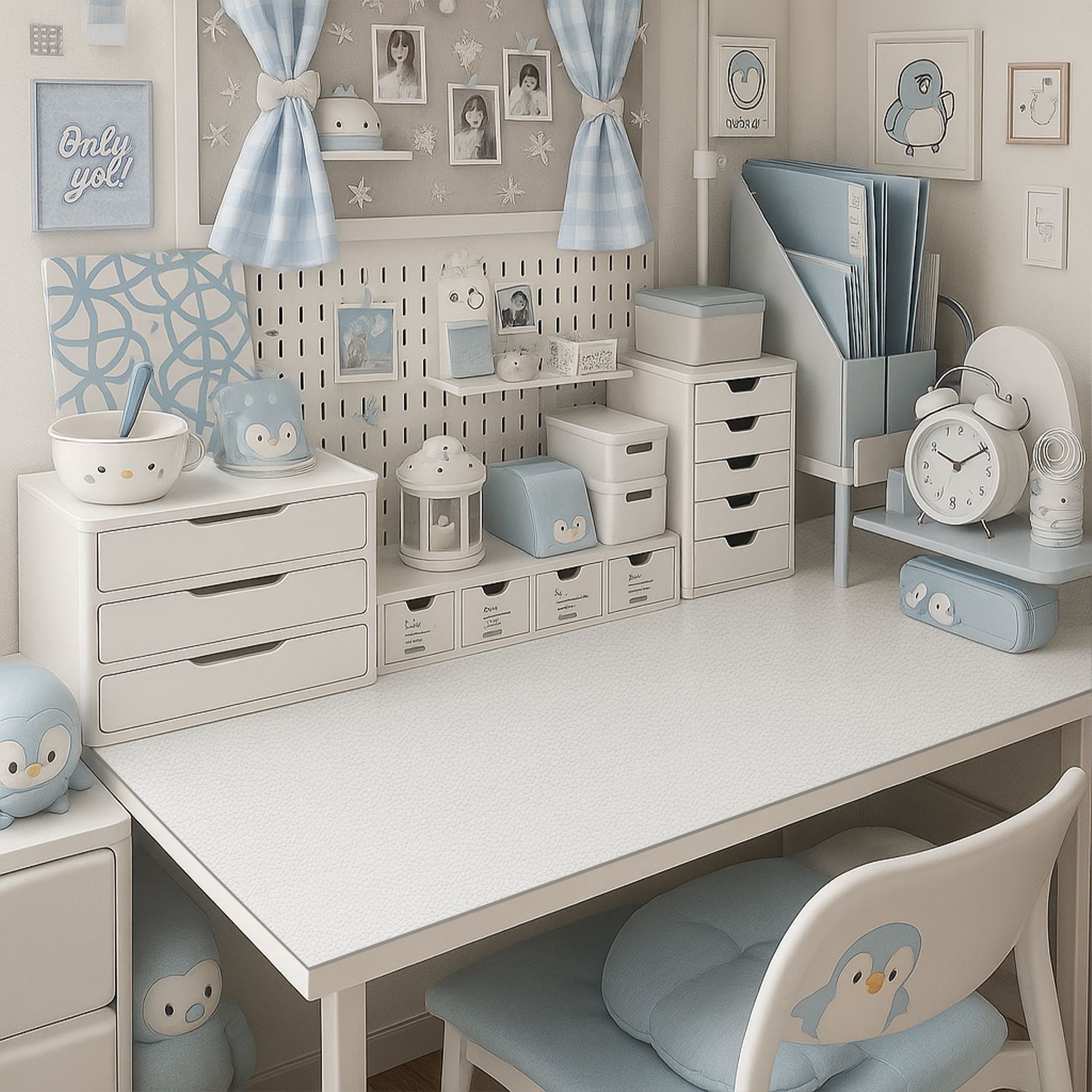 Korean Ins Style Desk Mat White Desk Mat Learning Protection Mat Writing Desk Desktop Mat Dormitory Drop Shipping