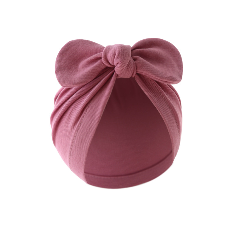 Baby Girl's Baby Boy's Simple Style Solid Color Bow Knot Baby Hat display picture 5