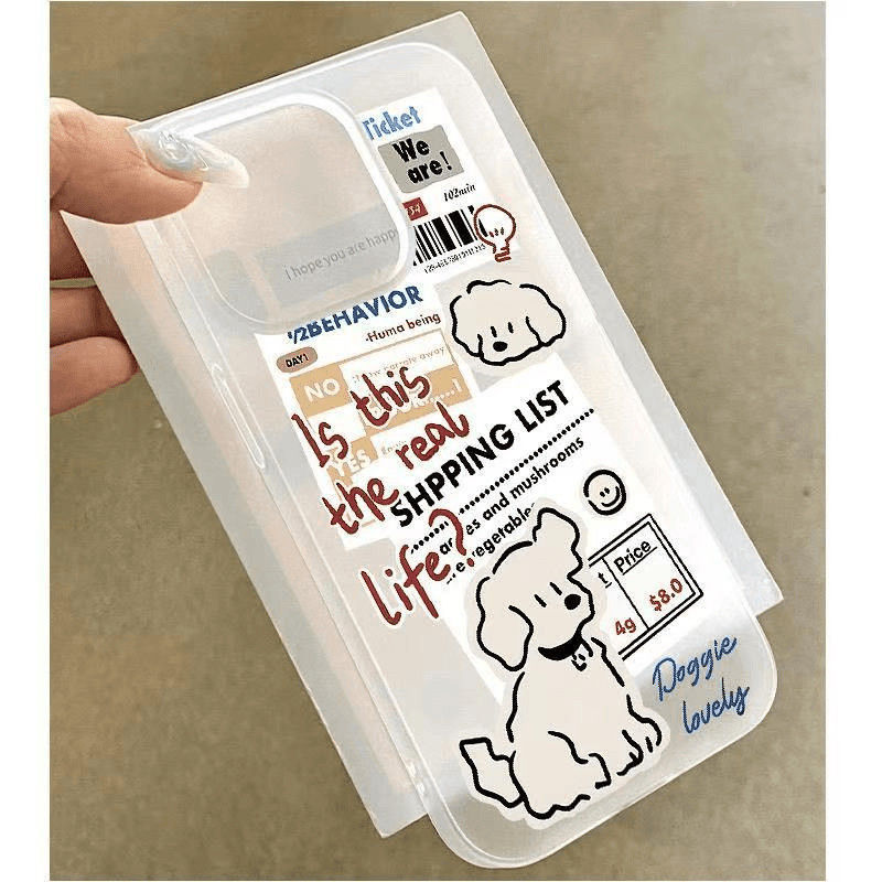 Lista de compras para perros para Apple 16PROMAX funda para teléfono móvil 15 funda blanda 14PLUS dibujos animados 13 agujero grande 12/X image 4