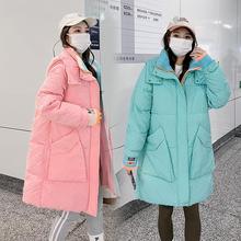 中长款羽绒棉衣棉服女冬新款过膝学生宽松大码加厚棉袄外套面包服