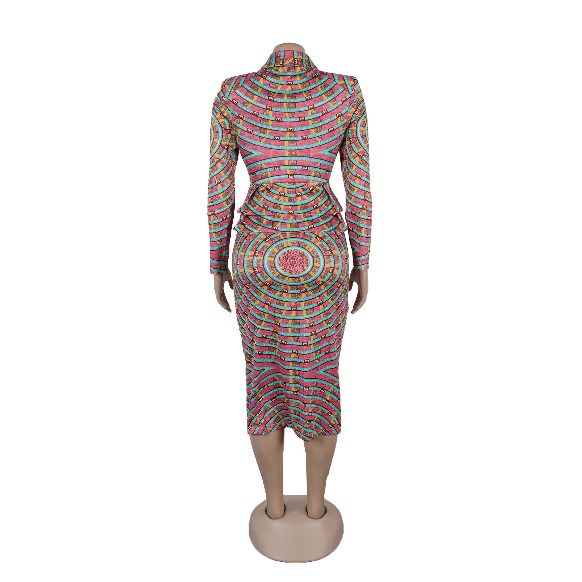 Women Spring Printed Top Hip Skirt Set 10 Women Spring Printed Top Hip Skirt Set