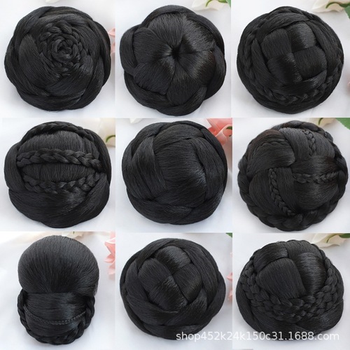 Support one-piece disposable hair accessories】Ancient style hair pack and hairpin set Hanfu false hair accessories ancient hair style hairpin qipao hair bun for the back of the head