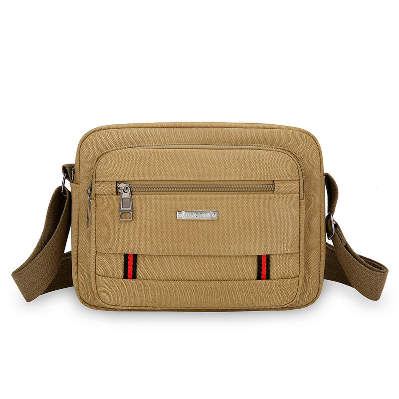 Comercio exterior nuevo bolso de hombro para hombres, bolso de lona de textura simple multicapa de gran capacidad, bolso de mochila de moda ligero